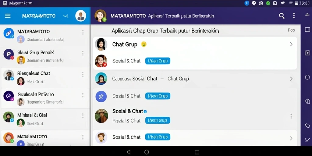Tampilan antarmuka chat grup MATARAMTOTO yang menarik dan user-friendly.