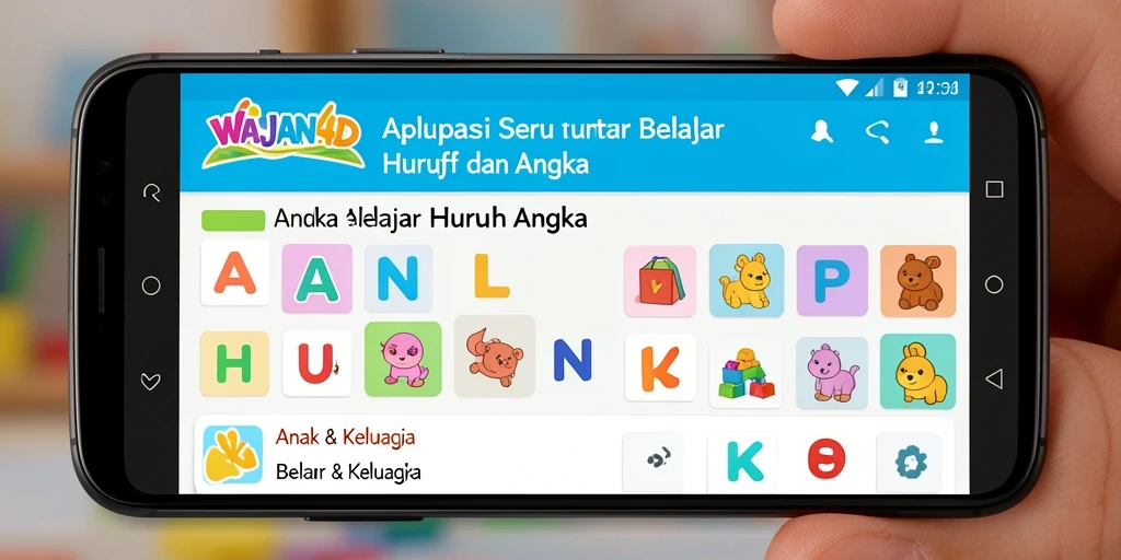 Antarmuka aplikasi WAJAN4D yang interaktif dan ramah anak.
