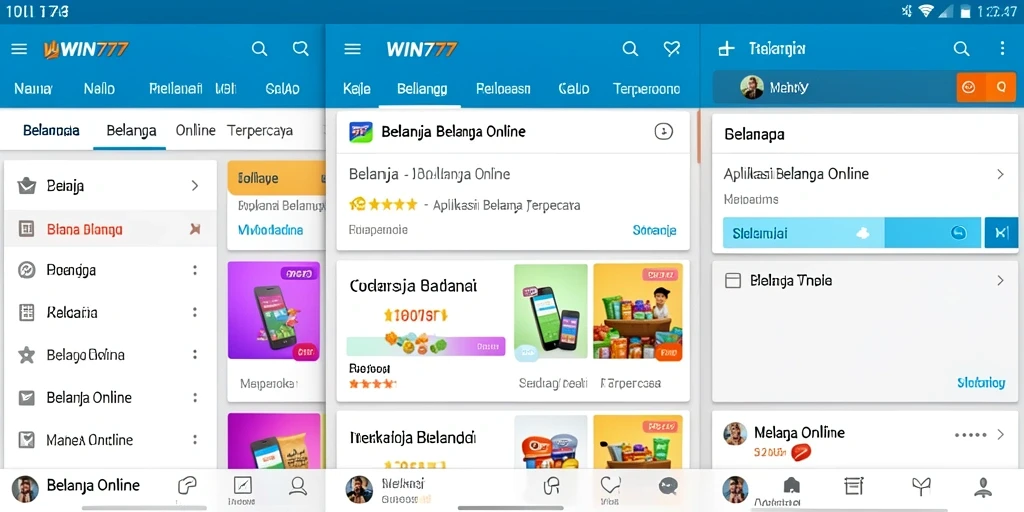 Antarmuka pengguna WIN777 yang sederhana dan menarik saat berbelanja online.