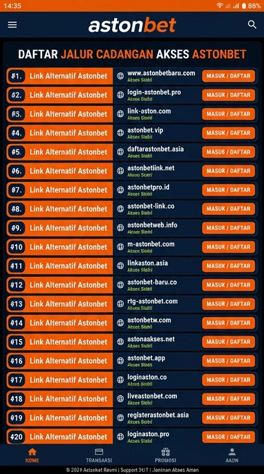 Tampilan link alternatif astonbet