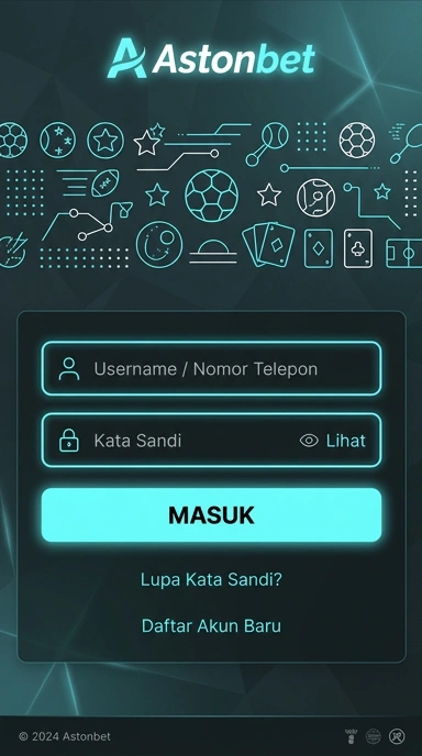 Tampilan halaman login astonbet